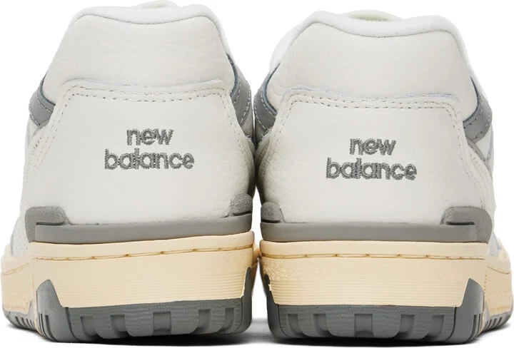 New Balance White & Gray 550 Sneakers - Image 2