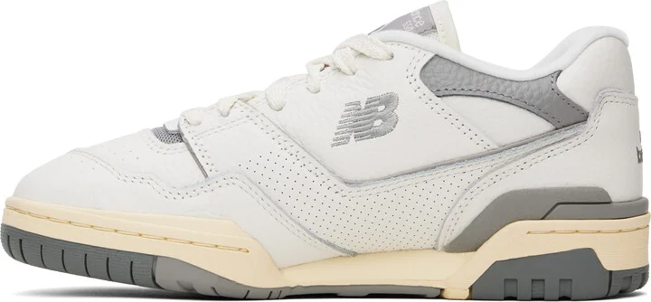 New Balance White & Gray 550 Sneakers - Image 3