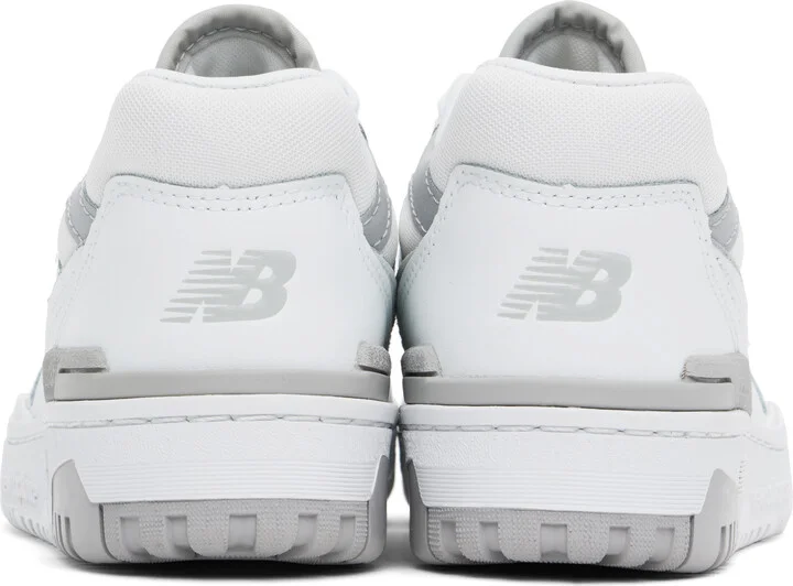 New Balance White & Gray 550 Sneakers - Image 2