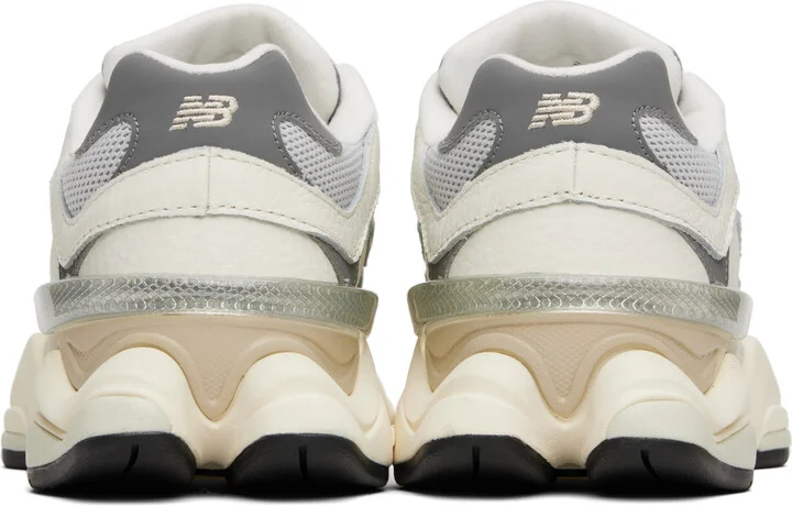 New Balance White & Gray 9060 Sneakers - Image 2
