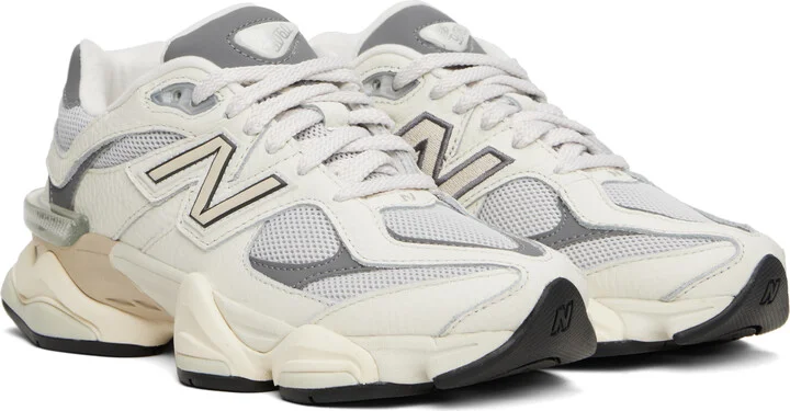 New Balance White & Gray 9060 Sneakers - Image 4