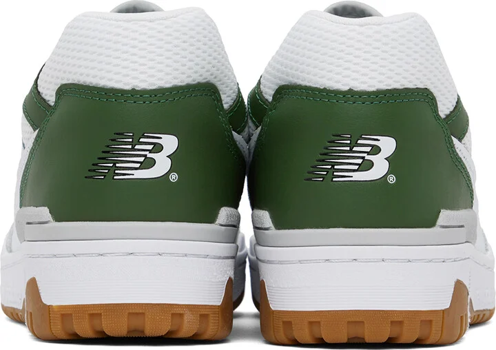 New Balance White & Green 550 Sneakers - Image 2