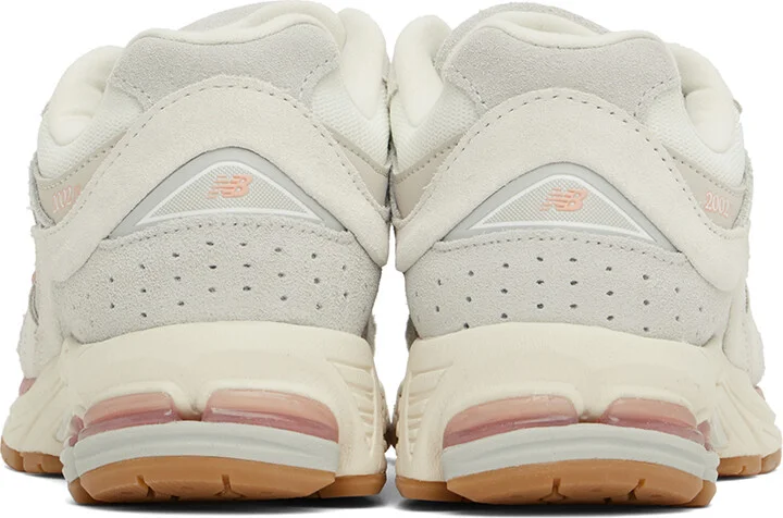 New Balance White & Pink 2002 Sneakers - Image 2