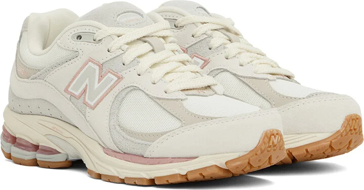 New Balance White & Pink 2002 Sneakers - Image 4