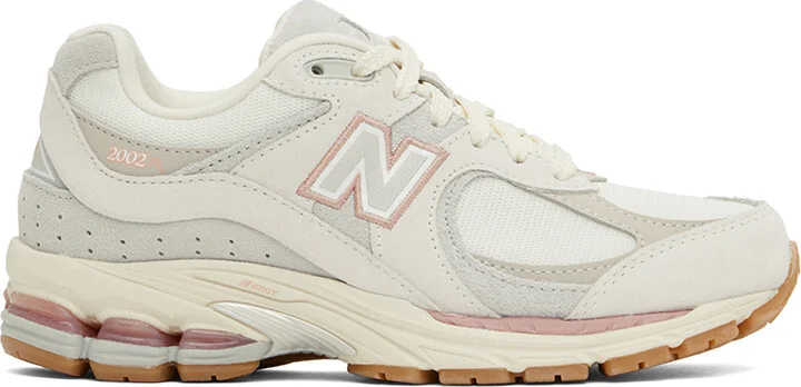 New Balance White & Pink 2002 Sneakers