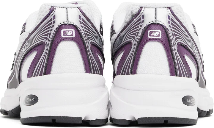 New Balance White & Purple 740 Sneakers - Image 2