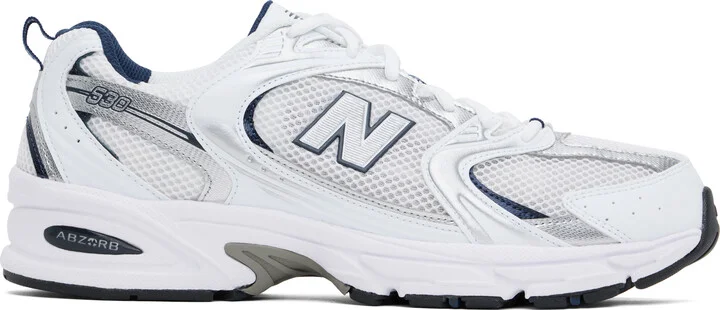 New Balance White & Silver 530 Sneakers