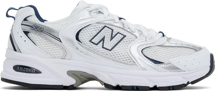 New Balance White & Silver 530 Sneakers