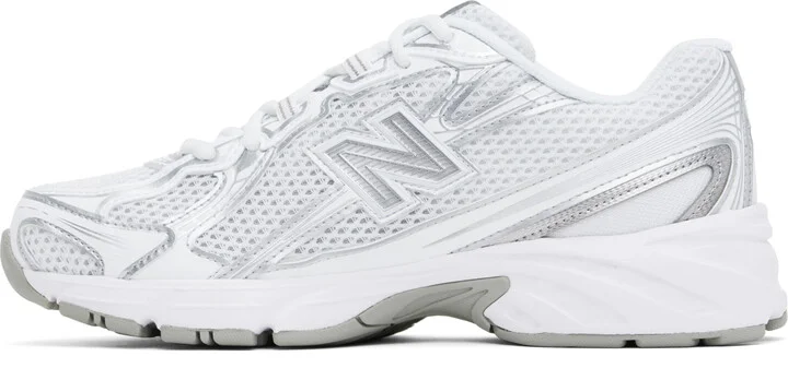 New Balance White & Silver 740 Sneakers - Image 3