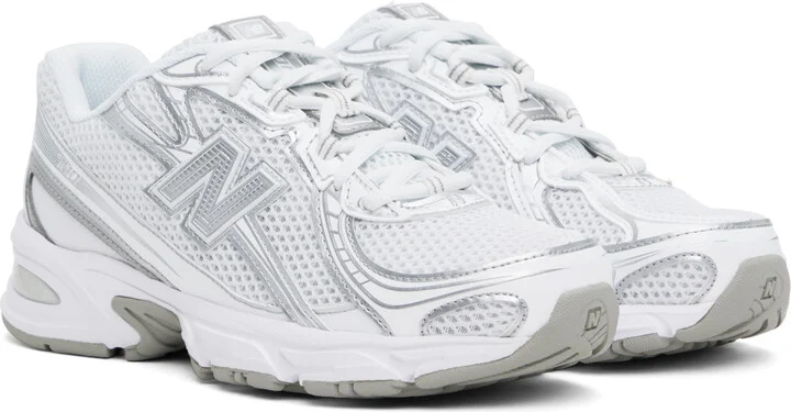 New Balance White & Silver 740 Sneakers - Image 4