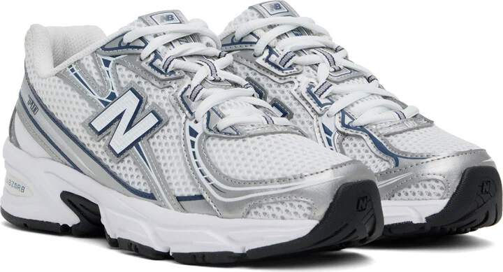 New Balance White & Silver 740 Sneakers - Image 4
