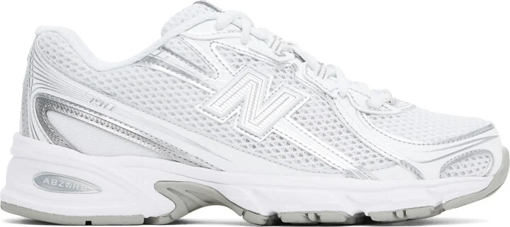 New Balance White & Silver 740 Sneakers