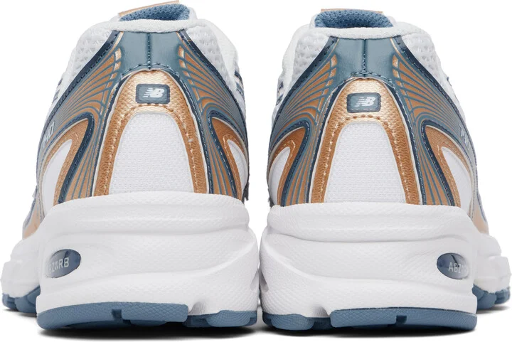 New Balance White & Tan 740 Sneakers - Image 2
