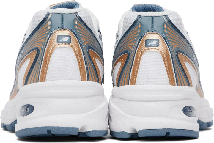 New Balance White & Tan 740 Sneakers - Image 2