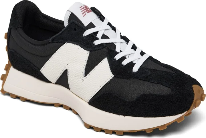 New Balance Women's 327 Casual Sneakers from Finish Line - Black, White, Gum