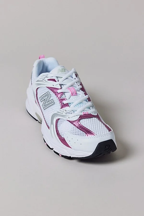 New Balance Women's 530 Sneaker in White with Natural Indigo - Image 4