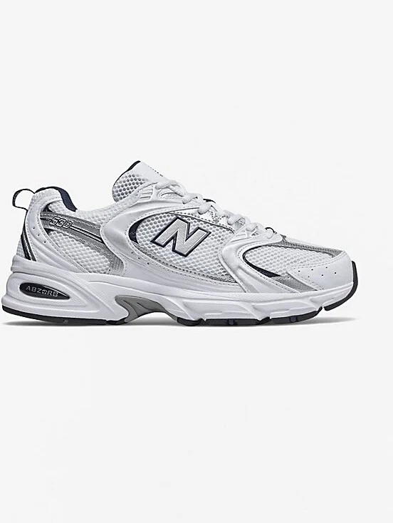 New Balance Women's 530 Sneaker in White with Natural Indigo
