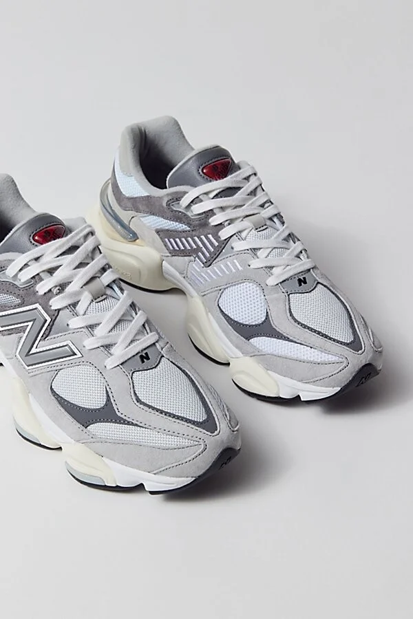 New Balance Women's 9060 Sneaker in Rain Cloud with Castlerock and White - Image 4
