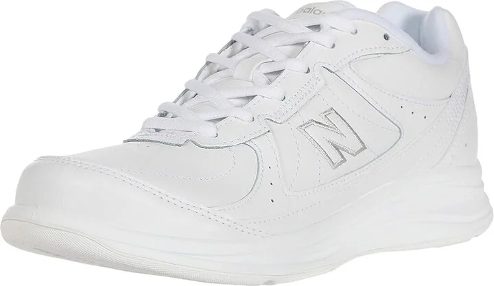 New Balance WW577 Women's Walking Shoes White : 5.5 B - Medium, Leather - Image 2