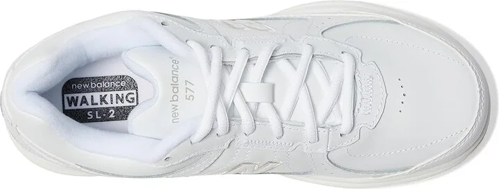 New Balance WW577 Women's Walking Shoes White : 5.5 B - Medium, Leather - Image 3