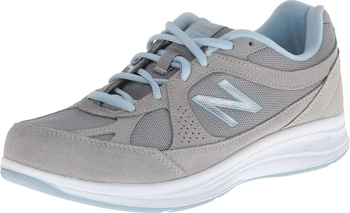 New Balance WW877 Women's Shoes Silver : 5.5 B - Medium, Suede - Image 2