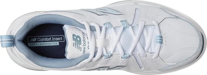 New Balance WX608v5 Women's Shoes White/Light Blue : 5 B - Medium, Textile/Synthetic - Image 3
