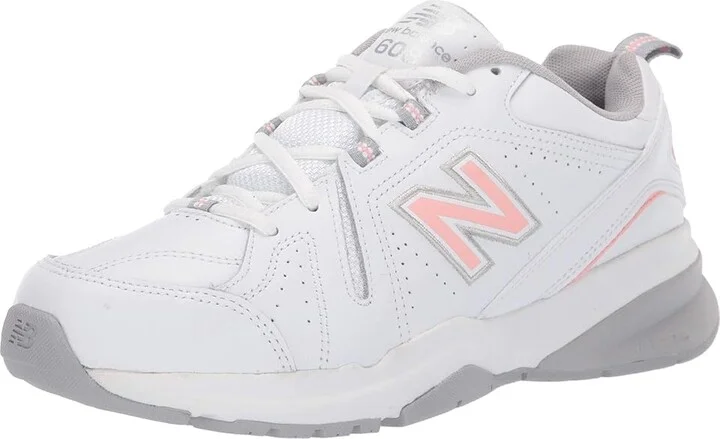 New Balance WX608v5 Women's Shoes White/Pink : 6 B - Medium, Textile/Synthetic - Image 2