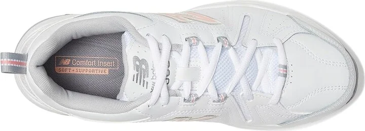New Balance WX608v5 Women's Shoes White/Pink : 6 B - Medium, Textile/Synthetic - Image 3