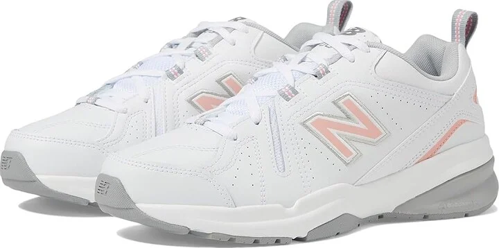 New Balance WX608v5 Women's Shoes White/Pink : 6 B - Medium, Textile/Synthetic