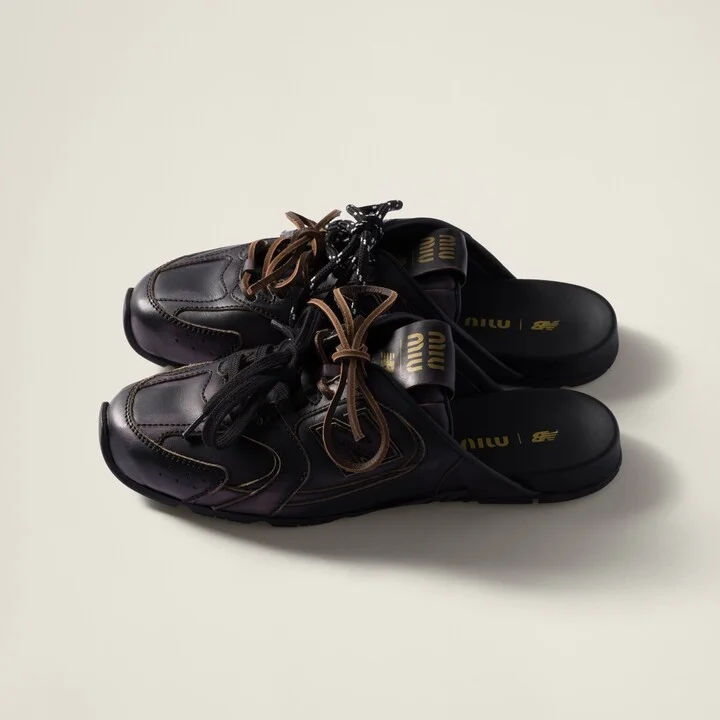 New Balance X Miu Miu 530 SL deco calf leather mules - Image 3