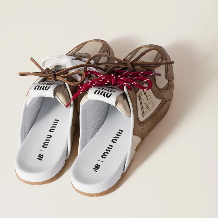 New Balance X Miu Miu 530 SL deco calf leather mules - Image 3