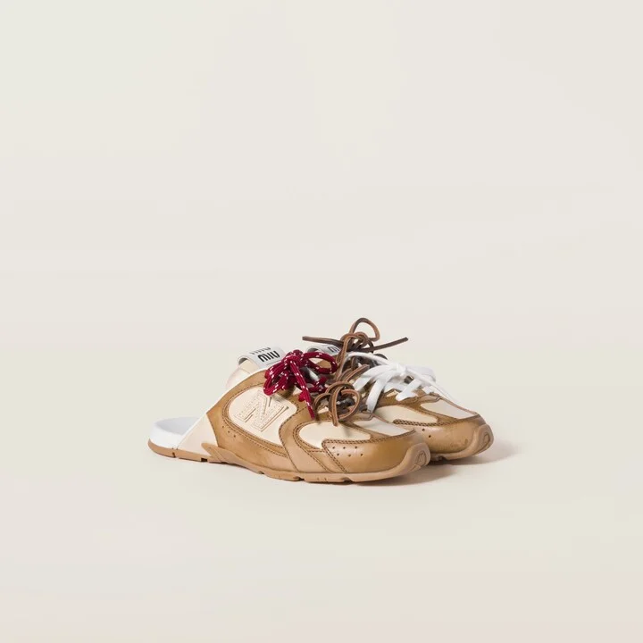 New Balance X Miu Miu 530 SL deco calf leather mules