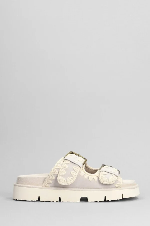 New Bio Slipper-mule In Grey Suede