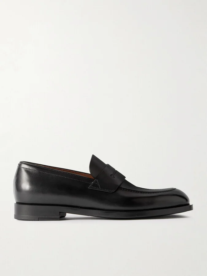 New Classic Flex Glossed-Leather Penny Loafers