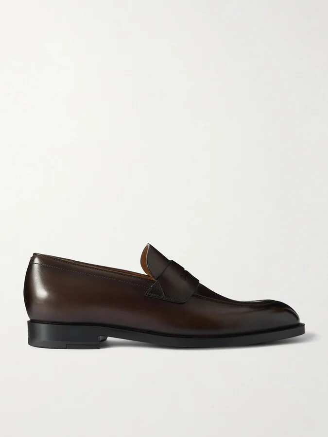 New Classic Flex Glossed-Leather Penny Loafers