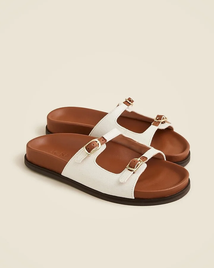 New Colbie buckle sandals in canvas and leather