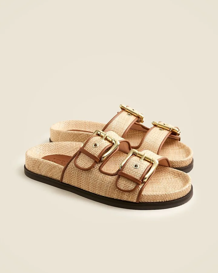 New Colbie wide-strap buckle sandals in faux raffia - Image 2