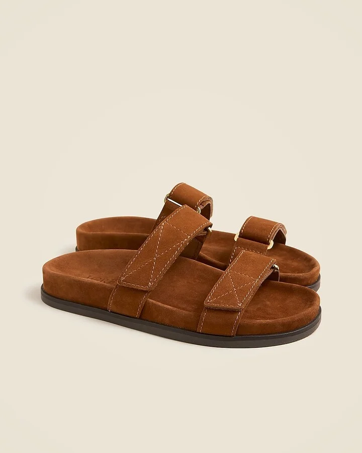 New Colbie wide-strap sandals in suede