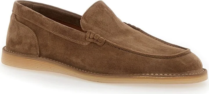 'new Florio Ideal' Brown Loafers With Dg Detail In Suede Man - Image 2