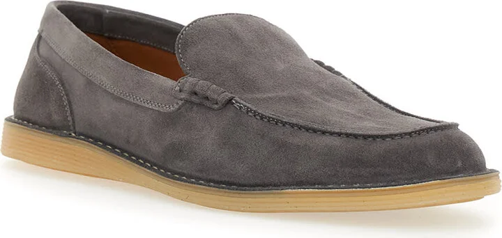 'new Florio Ideal' Grey Loafers With Dg Detail In Suede Man - Image 2