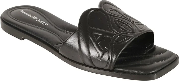 New Gloss Logo Embossed Flat Sandals - Image 2