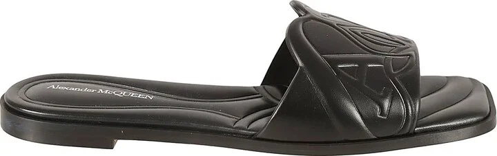 New Gloss Logo Embossed Flat Sandals