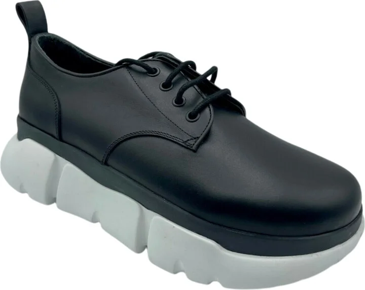 New MCM Men's Black Leather Platform Sneaker