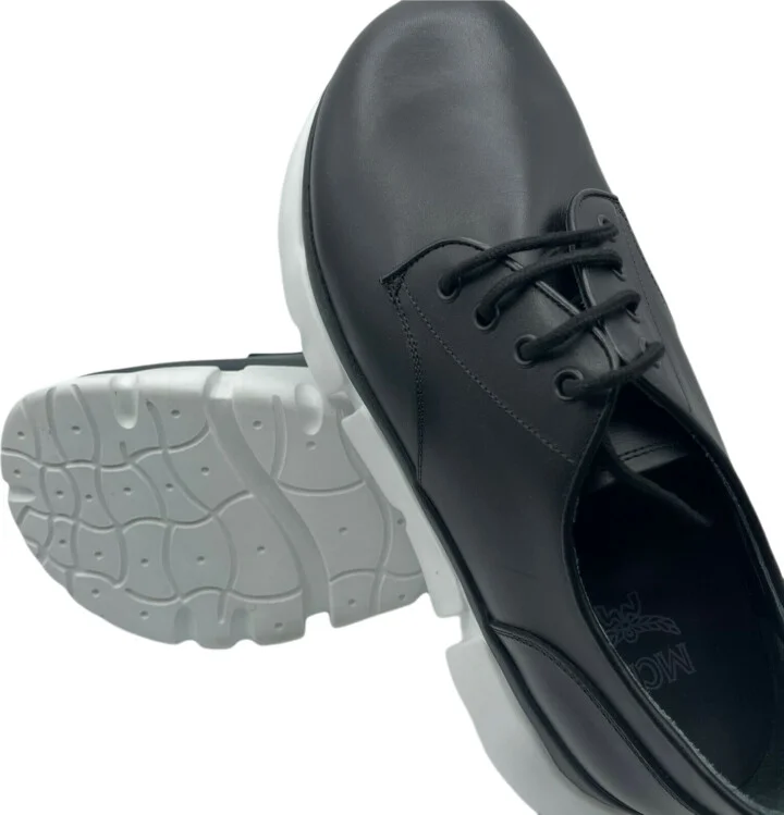 New MCM Men's Black Leather Platform Sneaker MEX9ARA72BK (EU 43 / US 10) - Image 5
