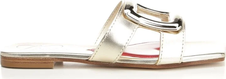 New Metal Buckle Scarpe Basse Gold
