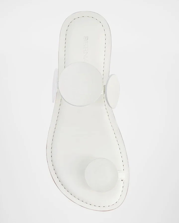 New Moon Circle Leather Flat Sandals - Image 7