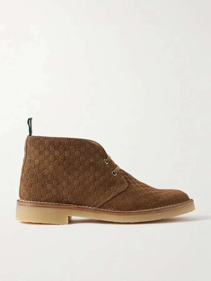 New Moreau Logo-Debossed Suede Desert Boots
