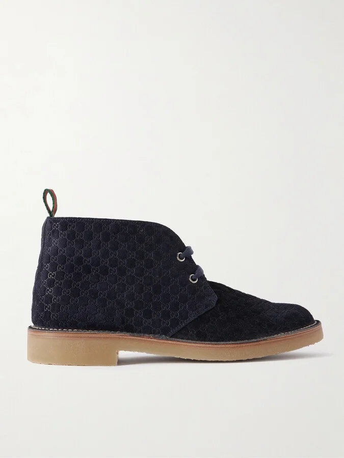 New Moreau Logo-Debossed Suede Desert Boots