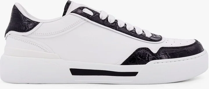 New Roma Leather Sneakers With Crocodile Details