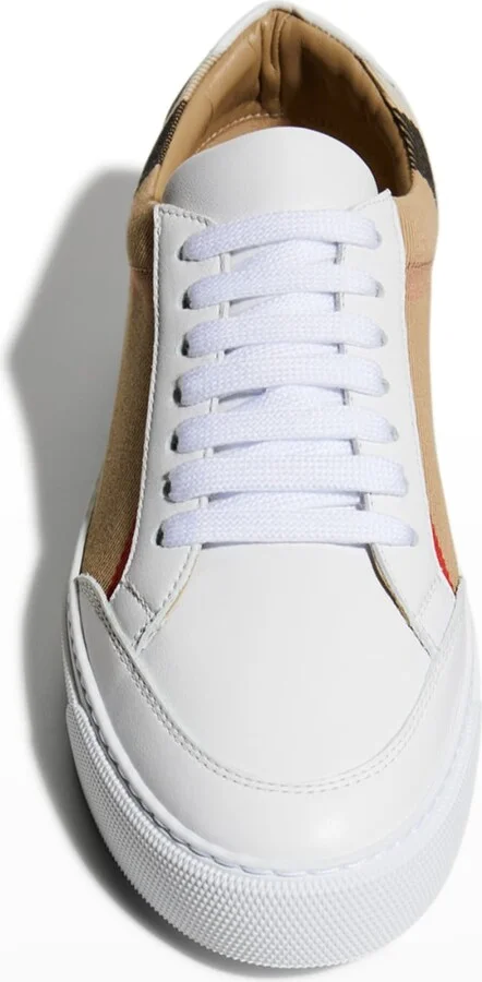 New Salmond Check Leather Sneakers - Image 3